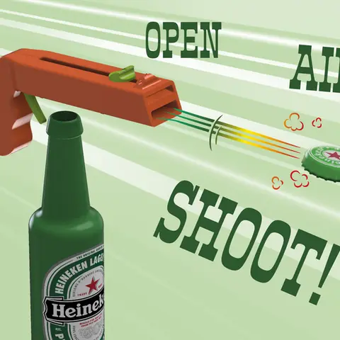 Pistola abre botellas — modelo STL para imprimir en 3D