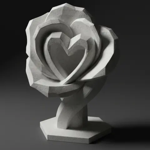Rosa de corazones — modelo STL para imprimir en 3D
